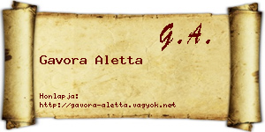 Gavora Aletta névjegykártya
